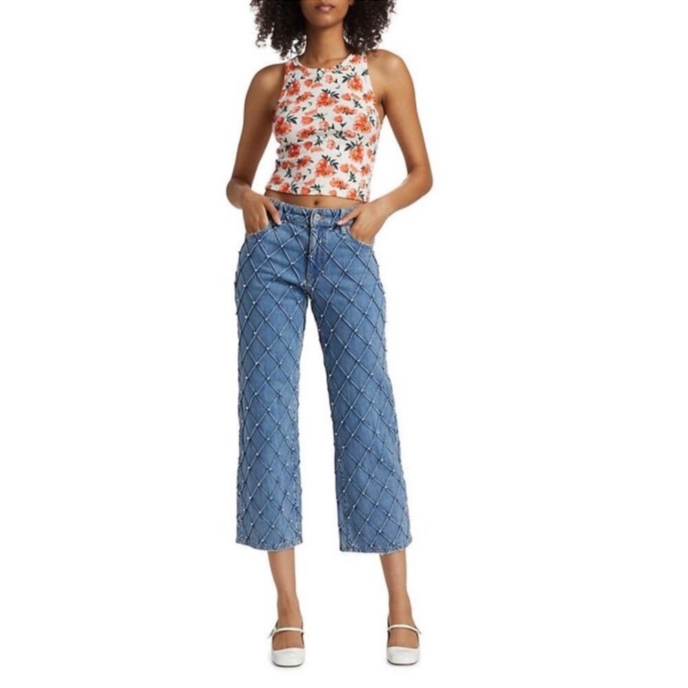 Alice + Olivia Diamond Quilted Weezy Jeans